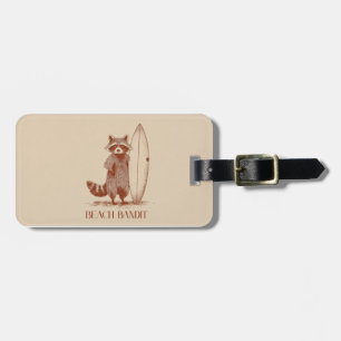 Beach Bandit Racoon Surfer – Funny Vintage Luggage Tag