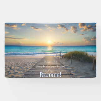 Beach Banner with Philippians 4:4 REJOICE!