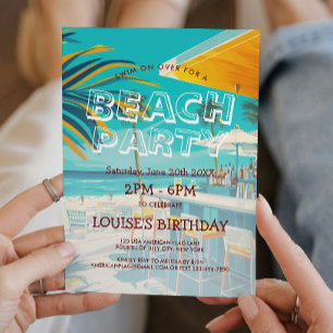 Beach Bar and Beach Party Invitation