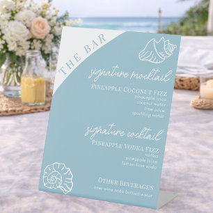 Beach Bar Signature Drinks Menu Custom Editable Pedestal Sign