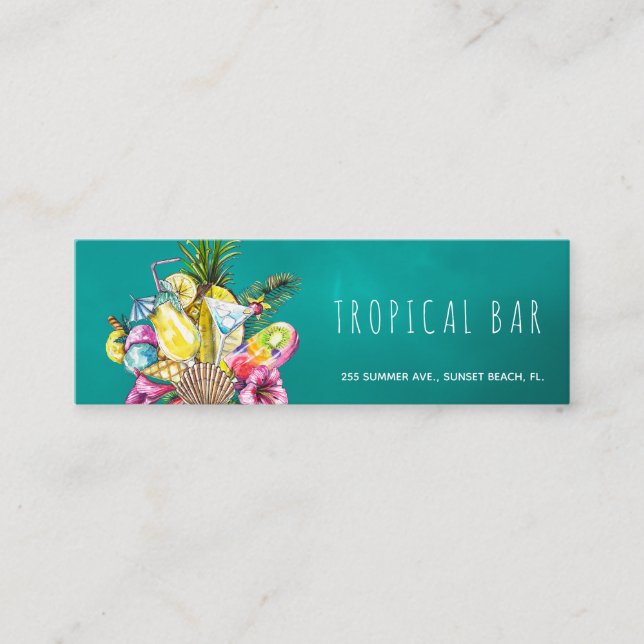 Beach bar tropical ocean business cards (Front)