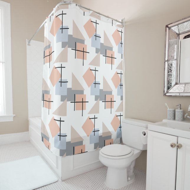 Beach Bauhaus  Shower Curtain (In Situ)