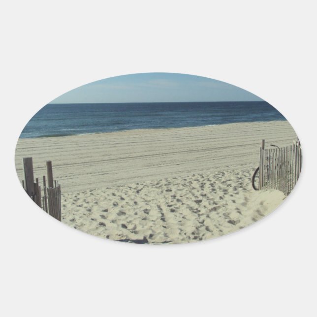 Beach Beauty Oval Sticker (Front)