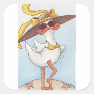 Beach Beauty Square Sticker
