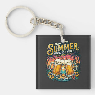Beach Beers and Sunsets - summer holiday Party  Key Ring