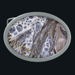 BEACH BELT BUCKLE<br><div class="desc">A photographic design of sea water,  seaweed and sand.</div>