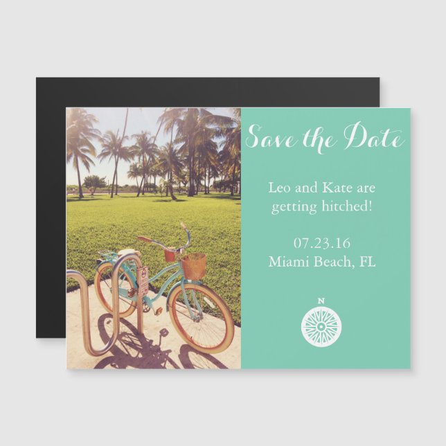 Beach Bicycle Save The Date Magnet (Front/Back)