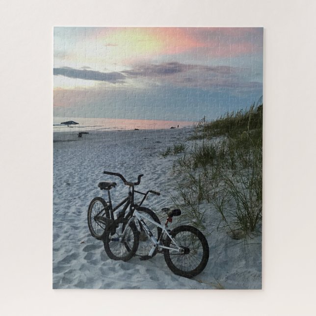 Beach Bicycles Sunset Jigsaw Puzzle (Vertical)