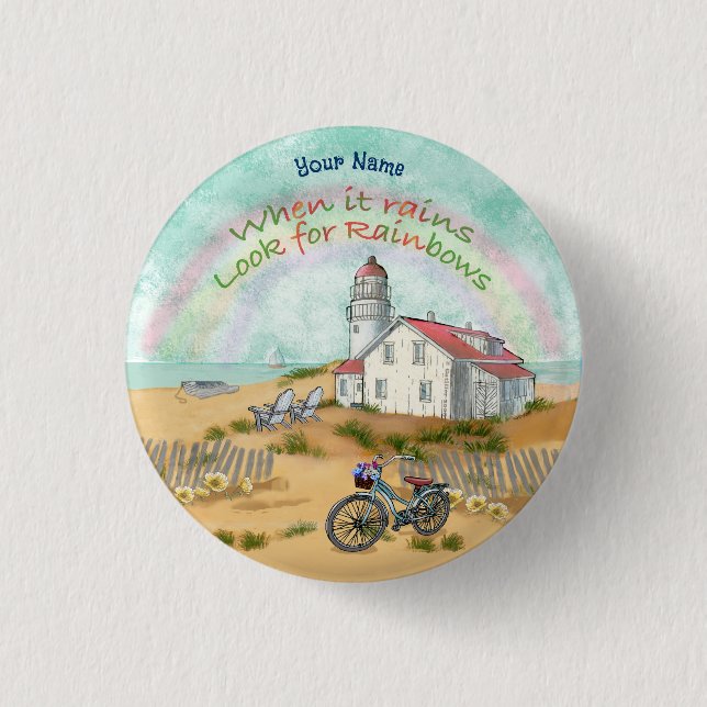 Beach Bike Lighthouse  button (Front)