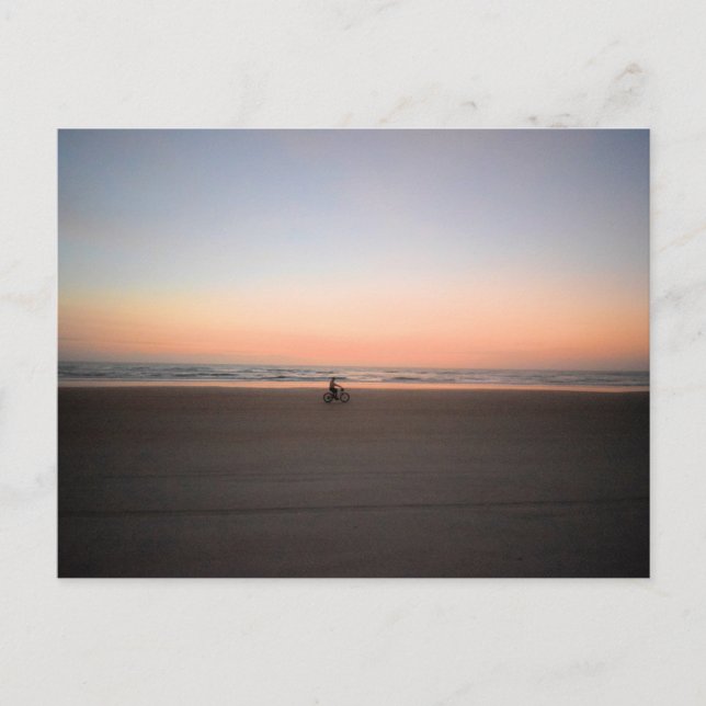 Beach Bike Ride Before Sunrise Postcard (Front)