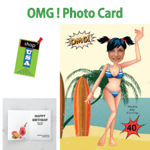 Beach Bikini 40th Birthday Womens New Funny Card