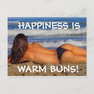 BEACH BIKINI G-STRING GIRL WARM BUNS POSTCARDS