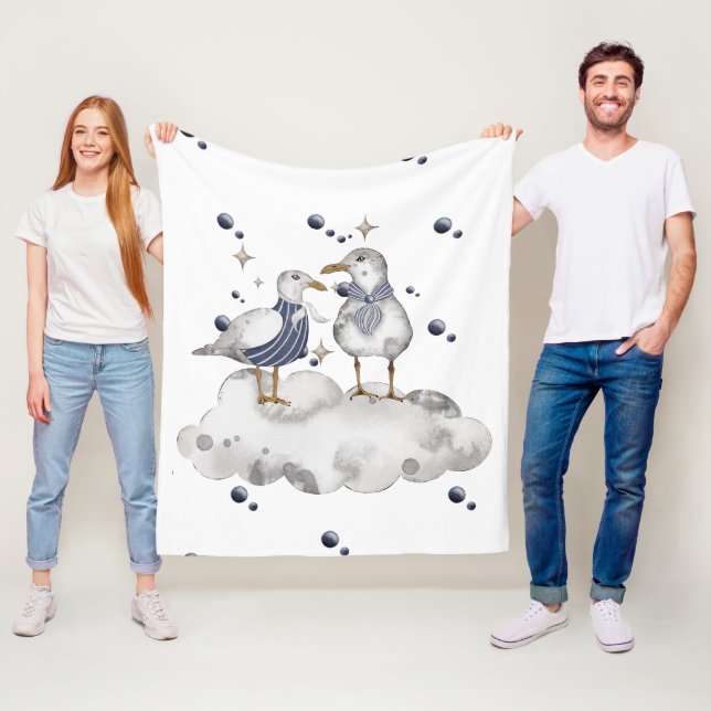 Beach Birds Fleece Blanket (In Situ)