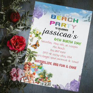 BEACH BIRTH DAY PARTY INVITATION