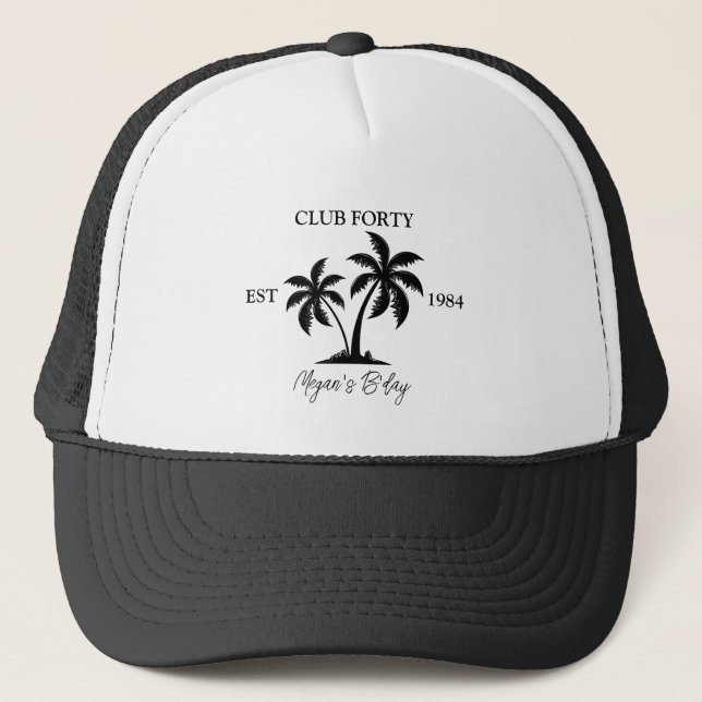 beach Birthday Beach Bachelorette Palm Springs Trucker Hat (Front)
