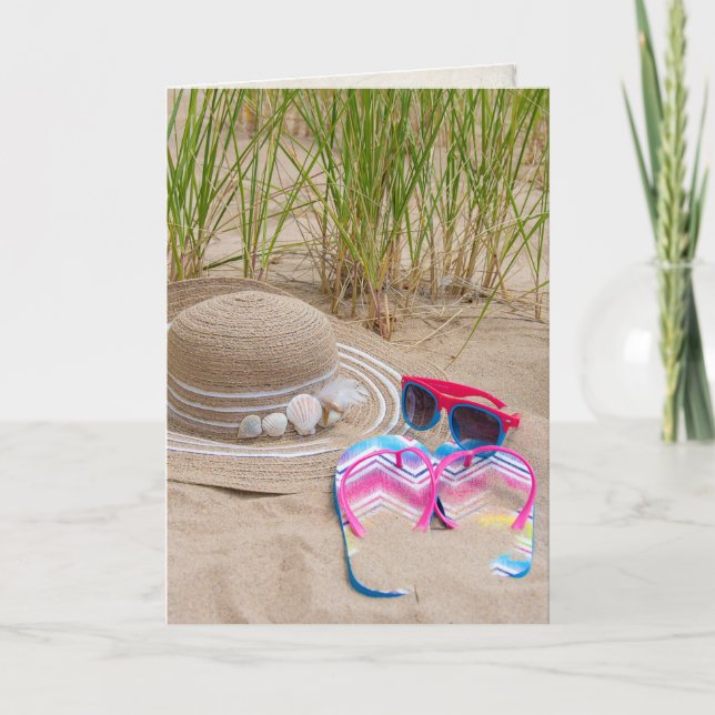 Beach birthday for friend card (Front)