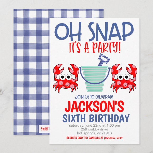 Beach Birthday Party Invitation (Front/Back)