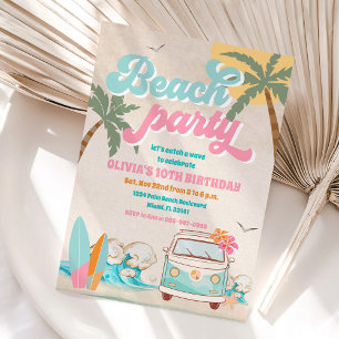 Beach Birthday Party Invitation