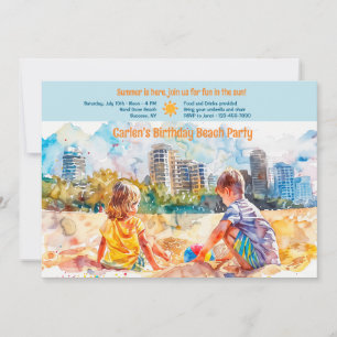 Beach Birthday Party Invitation