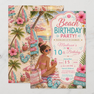 Beach Birthday Party Invitation