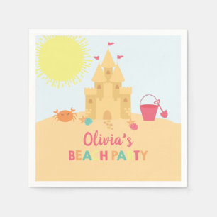Beach Birthday party sand castle Napkin