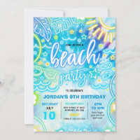 Beach Birthday Party Summer Beach Tie Dye Glow