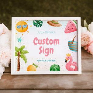 Beach Birthday Sign, Pool Party Sign
