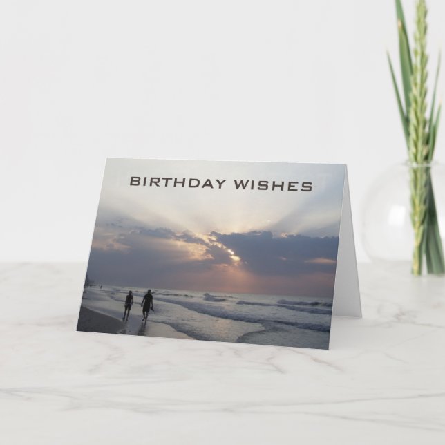 BEACH BIRTHDAY WISHES FOR THE BEST ONE YET HOLIDAY CARD (Front)