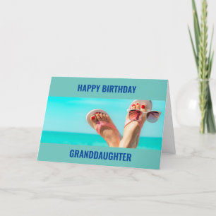 ***BEACH BIRTHDAY WISHES** "GRANDDAUGHTER" CARD