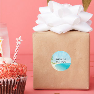 Beach Bliss Coastal Ocean Round Sticker