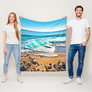 Beach Bliss: Ocean View Fleece Blanket