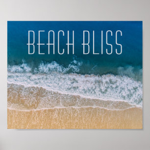 Beach Bliss Palm Cost Tropical Dream Custom Text Poster