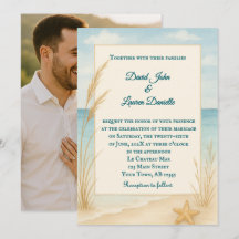 Beach Bliss Photo Wedding Invitation