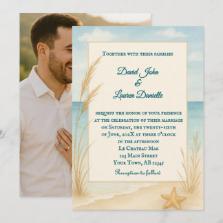 Beach Bliss Photo Wedding Invitation