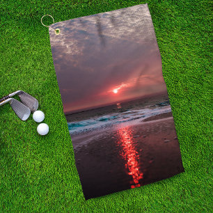 Beach Bliss Tropical Paradise Island Sunset Golf Towel