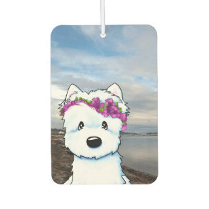 Beach Blossom Westie Car Air Freshener