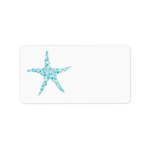 Beach Blue Aqua Starfish Wedding Address Labels