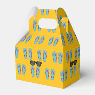 Beach Blue Flip Flops and Black Sunglasses Favour Box