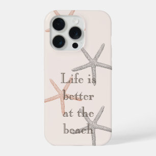 Beach Blue Peach Starfish iPhone 15 Pro Case