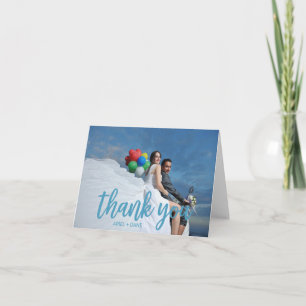 Beach Blue Photo Thank You Card