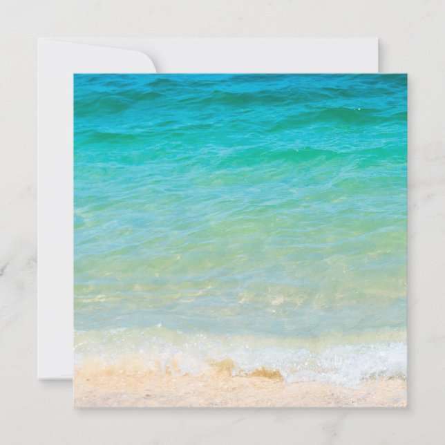Beach Blue Sea Waves Seaside Sand Blank Template (Front)
