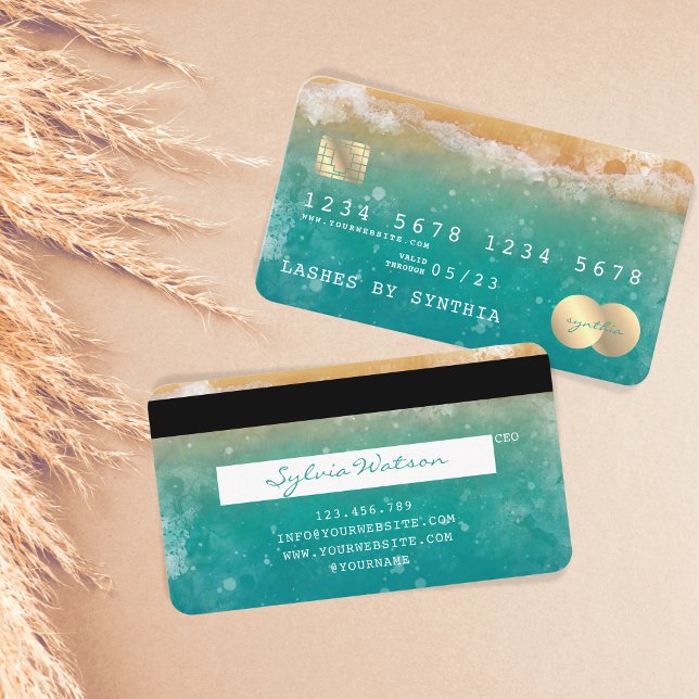 Beach Blue Sky Watercolor Credit Card Style (Creator Uploaded)