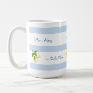 Beach Blue Stripe Dolce Vita PERSONALIZED Mug