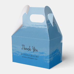 Beach Blue Watercolor Wedding Favour Box