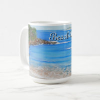 Beach Blue Waves Acrylic Painting  Coffee Mug