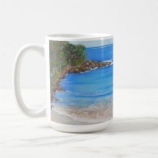 Beach Blue Waves Australian Acrylic Painting Coffee Mug