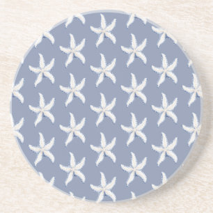 Beach Blue White Starfish Coaster