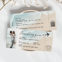 Beach Boarding Pass Destination Wedding QR code
