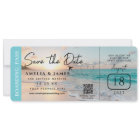Beach Boarding Pass Save the Date wedding