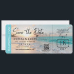 Beach Boarding Pass Save the Date wedding Invitation<br><div class="desc">Beach Boarding Pass Save the Date perfect for a Destination wedding beach .</div>